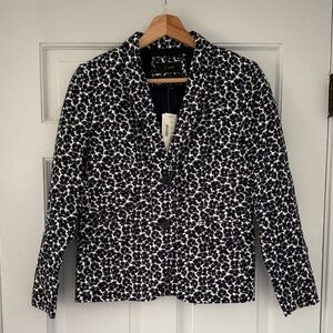 J. Crew Schoolboy Navy and White Floral Blazer